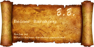 Beiner Barakony névjegykártya
